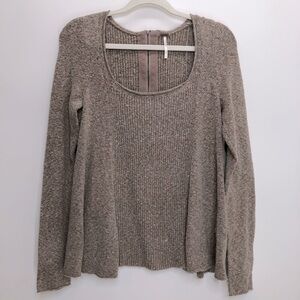 Free People oatmeal scoop neck sweater